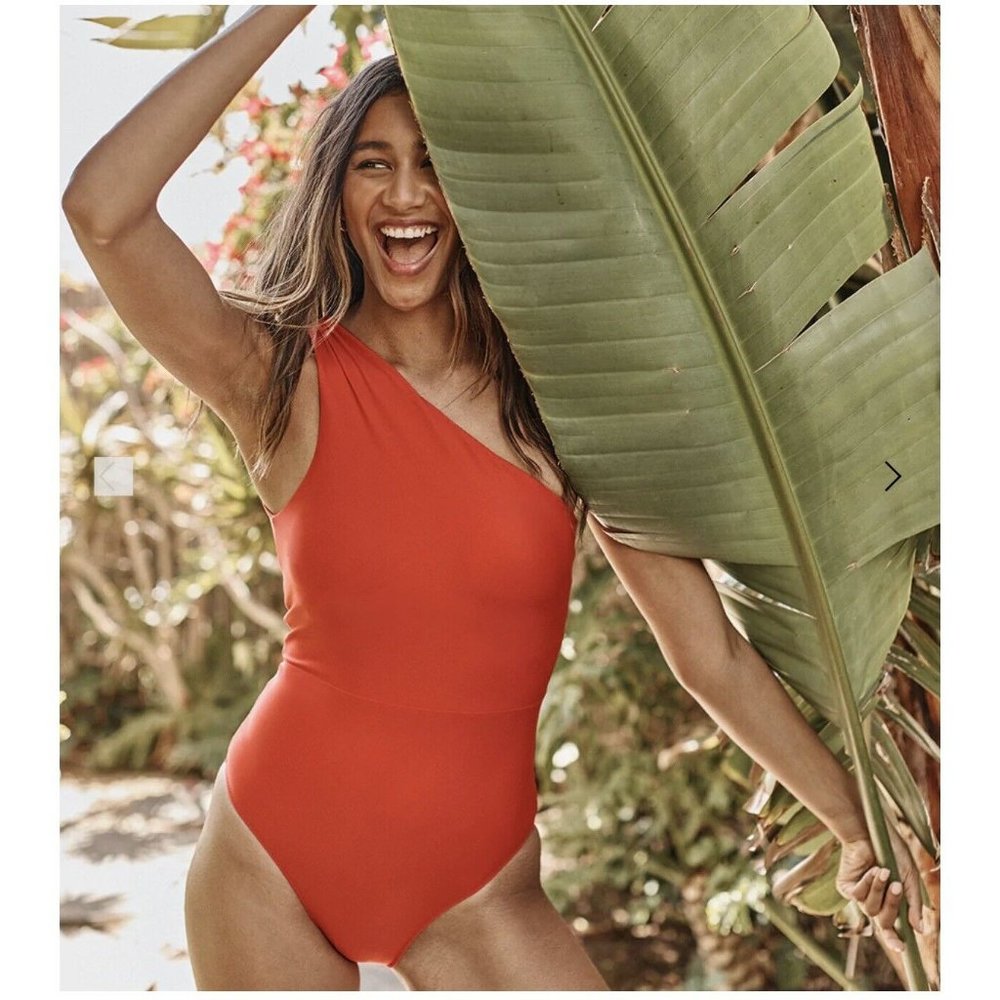 Summersalt The Sidestroke Womens Swimsuit Size 12 One Piece Red Lava